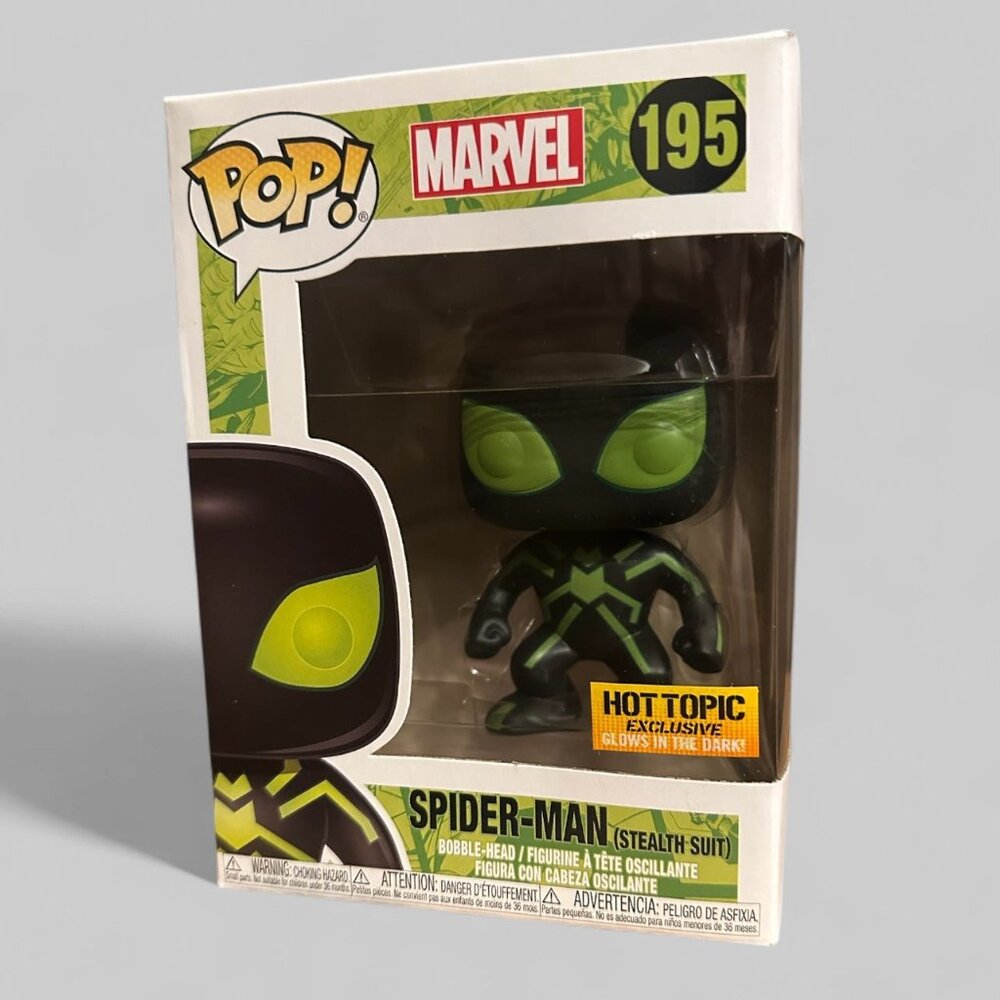 Funko POP! Marvel Spider-Man in Stealth Suit Exclusive Figure #195! - Picture 3 of 9